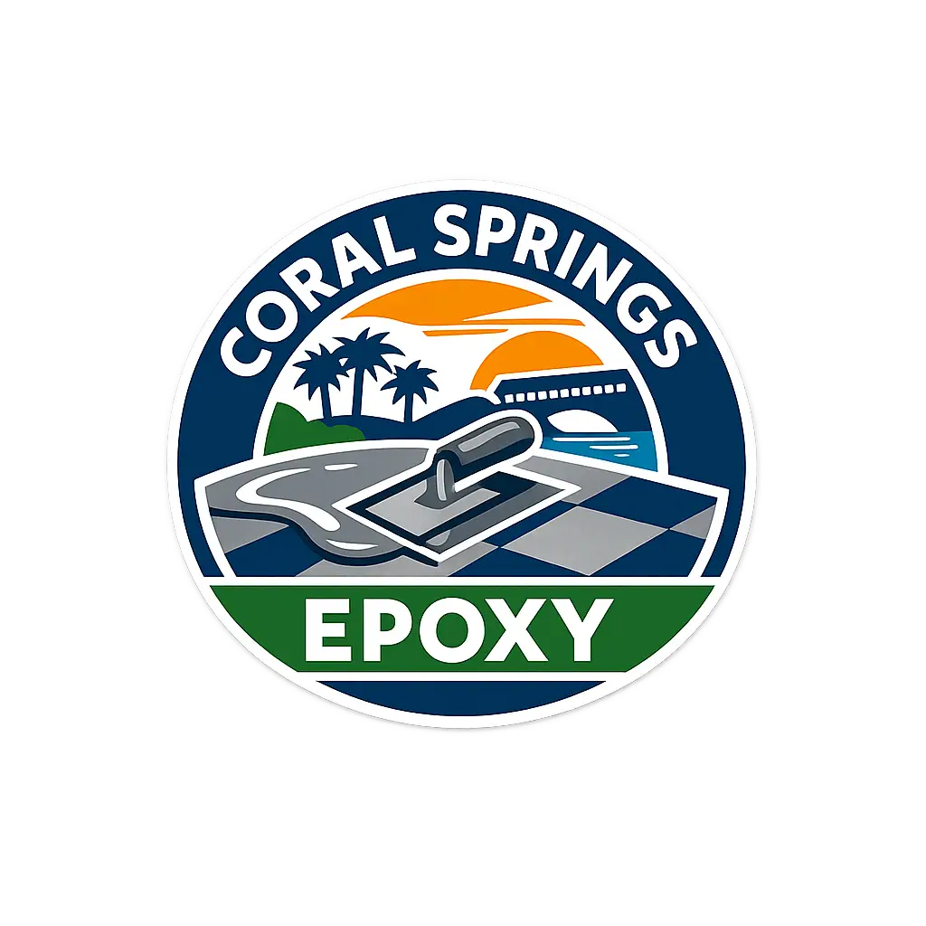 Coral Springs Epoxy logo featuring epoxy flooring in Coral Springs, FL